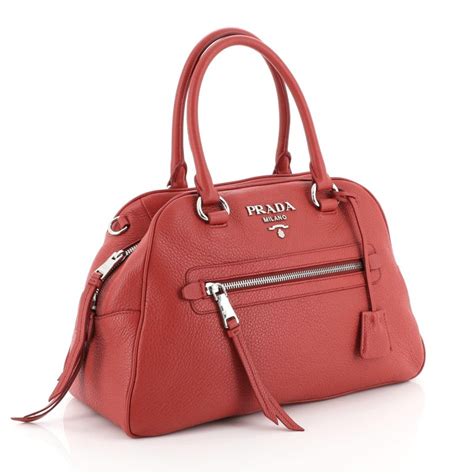 prada daino bowling red bag